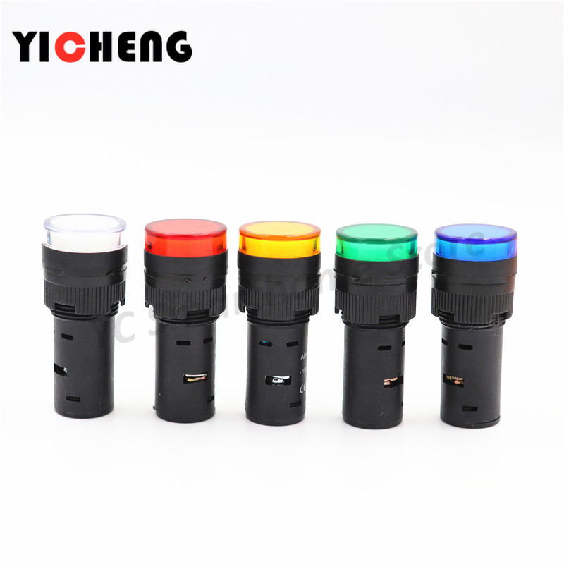 5db 16 mm-es panelre szerelhető jeladó tápfeszültség jelzőfény jelzőlámpa AC DC 12V 24V AD16 jeladó LED