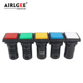 1db Kiváló minőségű AD16-22F piros zöld sárga kék fehér LED négyzet jelzőfény jelző 220V 12v 24V beépítési nyílás 22MM