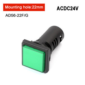 1db Kiváló minőségű AD16-22F piros zöld sárga kék fehér LED négyzet jelzőfény jelző 220V 12v 24V beépítési nyílás 22MM