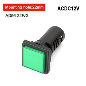 1db Kiváló minőségű AD16-22F piros zöld sárga kék fehér LED négyzet jelzőfény jelző 220V 12v 24V beépítési nyílás 22MM