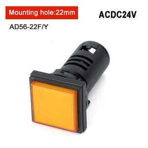 1db Kiváló minőségű AD16-22F piros zöld sárga kék fehér LED négyzet jelzőfény jelző 220V 12v 24V beépítési nyílás 22MM
