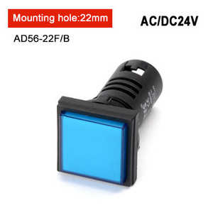1db Kiváló minőségű AD16-22F piros zöld sárga kék fehér LED négyzet jelzőfény jelző 220V 12v 24V beépítési nyílás 22MM