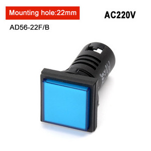 1db Kiváló minőségű AD16-22F piros zöld sárga kék fehér LED négyzet jelzőfény jelző 220V 12v 24V beépítési nyílás 22MM