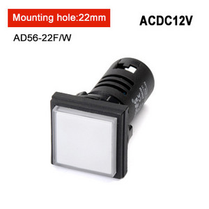 1db Kiváló minőségű AD16-22F piros zöld sárga kék fehér LED négyzet jelzőfény jelző 220V 12v 24V beépítési nyílás 22MM