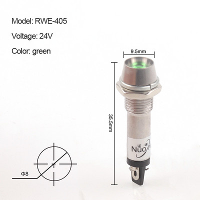 5PCS XD8-1 Metāla indikatora gaismas 8mm paneļa barošanas signāla lampa LED gaisma Signāls izliekta lampa 12V 24V 220V 5 krāsas