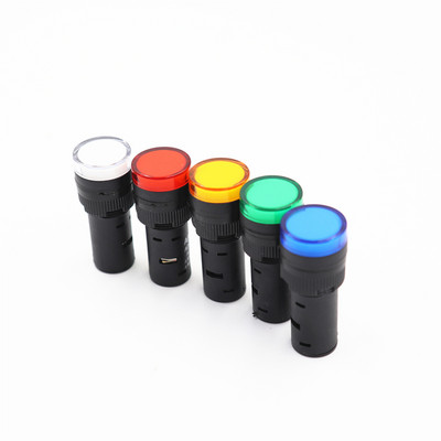 5 τεμ. 16mm Σήμα βάσης πίνακα 16mm Ενδεικτική λυχνία τροφοδοσίας Λάμπα πιλότου AC DC 110V 220V AD16 φως φάρου