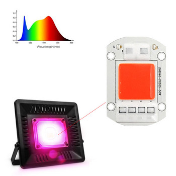 Пълен спектър LED COB Лампа за отглеждане на растения AC 220V 110V Директно интелигентен IC LED чип 20W 30W 50W за цъфтящи цветя VEG
