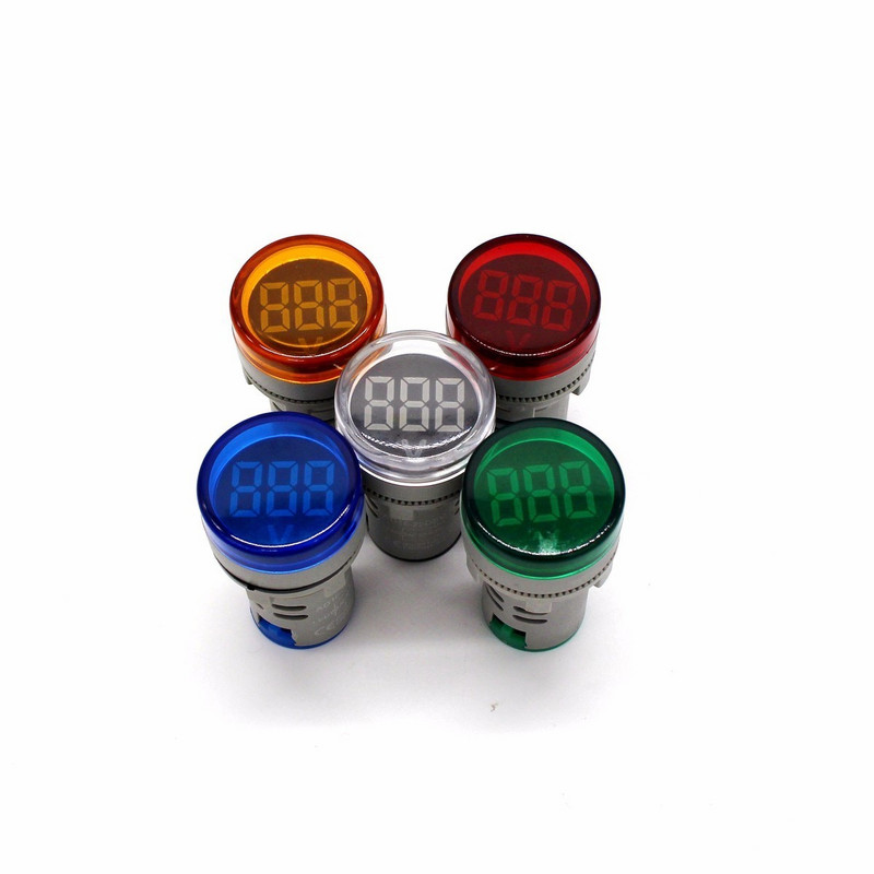 22 mm-es LED digitális kijelző mérő feszültségmérő feszültségmérő jelzőlámpa feszültségmérő fények tesztelő kombinált mérési tartománya 1-500 V AC