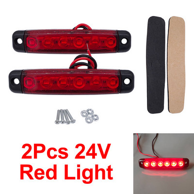 2db 6LED 12V/24V teherautó utánfutó oldalsó jelzőfények Hátsó lámpa Autófék hátsó kiemelés hátsó lámpa figyelmeztető lámpa