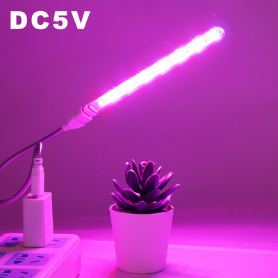 DC5V LED növénytermesztő lámpa izzó 21LED USB hordozható LED növekedési lámpák teljes spektrumú LED fito lámpa szukkulens növényekhez