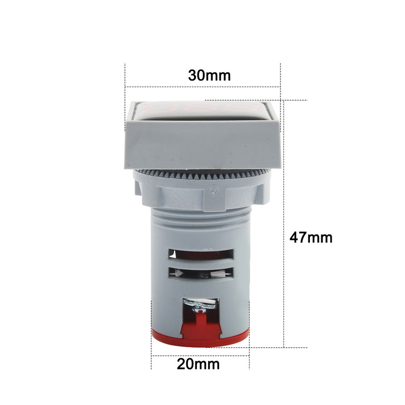 22mm AC60-500V LED цифров квадратен волтметър волтаметър индикатор пилотна светлина Червен Жълт Зелен Син Бял
