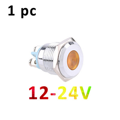 16mm metalinis indikatorius 3V 12V 24V 220V minkšta šviesa LED vandeniui atsparus maitinimo indikatorius su varžto gnybtu Raudona Mėlyna Žalia Balta