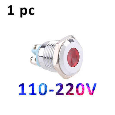 16mm metalinis indikatorius 3V 12V 24V 220V minkšta šviesa LED vandeniui atsparus maitinimo indikatorius su varžto gnybtu Raudona Mėlyna Žalia Balta