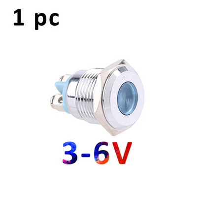 16mm metalinis indikatorius 3V 12V 24V 220V minkšta šviesa LED vandeniui atsparus maitinimo indikatorius su varžto gnybtu Raudona Mėlyna Žalia Balta