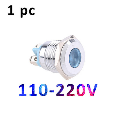 16mm metalinis indikatorius 3V 12V 24V 220V minkšta šviesa LED vandeniui atsparus maitinimo indikatorius su varžto gnybtu Raudona Mėlyna Žalia Balta