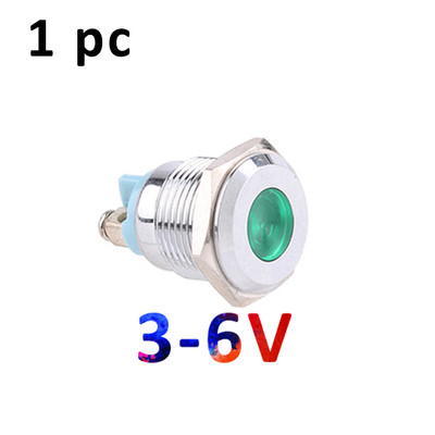 16mm metalinis indikatorius 3V 12V 24V 220V minkšta šviesa LED vandeniui atsparus maitinimo indikatorius su varžto gnybtu Raudona Mėlyna Žalia Balta