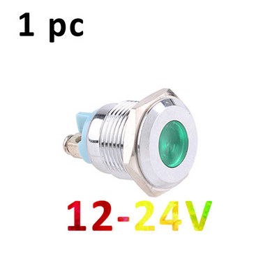 16mm metalinis indikatorius 3V 12V 24V 220V minkšta šviesa LED vandeniui atsparus maitinimo indikatorius su varžto gnybtu Raudona Mėlyna Žalia Balta