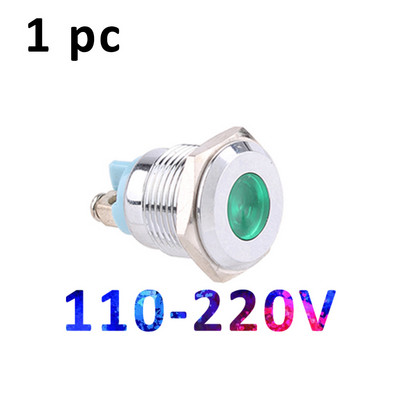 16mm metalinis indikatorius 3V 12V 24V 220V minkšta šviesa LED vandeniui atsparus maitinimo indikatorius su varžto gnybtu Raudona Mėlyna Žalia Balta