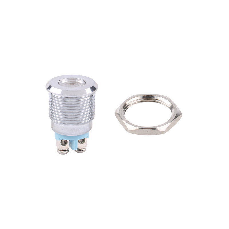 16mm metalinis indikatorius 3V 12V 24V 220V minkšta šviesa LED vandeniui atsparus maitinimo indikatorius su varžto gnybtu Raudona Mėlyna Žalia Balta