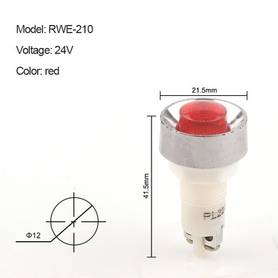 5 bucăți PL rotund putere semnal lampă indicator de montare panou roșu verde galben lumini LED 14V 24V 220V 380V orificiu de montare 12mm