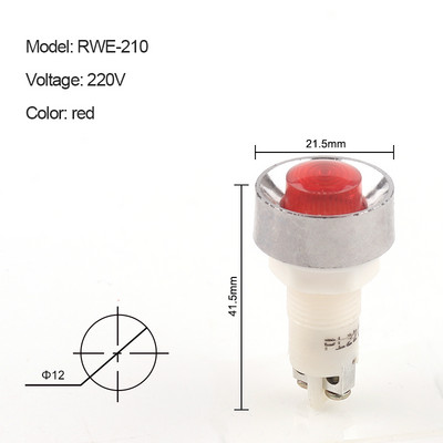 5 bucăți PL rotund putere semnal lampă indicator de montare panou roșu verde galben lumini LED 14V 24V 220V 380V orificiu de montare 12mm