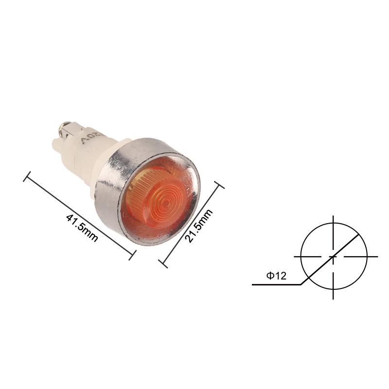 5 bucăți PL rotund putere semnal lampă indicator de montare panou roșu verde galben lumini LED 14V 24V 220V 380V orificiu de montare 12mm