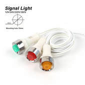 5gab NHC signālgaismas paneļa stiprinājuma neona gaismas indikators 12/24/220/380V DC 10mm virzošais signāla gaisma satiksmes zaļa dzeltena gaisma