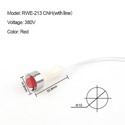 5gab NHC signālgaismas paneļa stiprinājuma neona gaismas indikators 12/24/220/380V DC 10mm virzošais signāla gaisma satiksmes zaļa dzeltena gaisma
