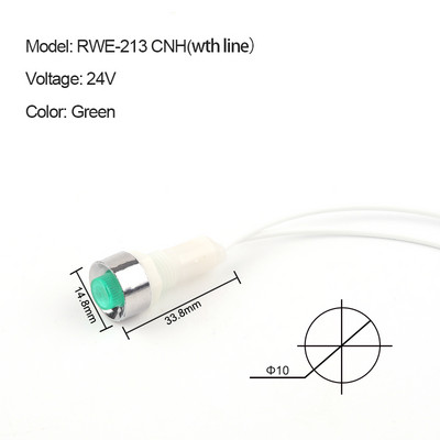 5gab NHC signālgaismas paneļa stiprinājuma neona gaismas indikators 12/24/220/380V DC 10mm virzošais signāla gaisma satiksmes zaļa dzeltena gaisma