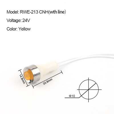 5gab NHC signālgaismas paneļa stiprinājuma neona gaismas indikators 12/24/220/380V DC 10mm virzošais signāla gaisma satiksmes zaļa dzeltena gaisma