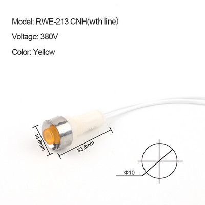 5gab NHC signālgaismas paneļa stiprinājuma neona gaismas indikators 12/24/220/380V DC 10mm virzošais signāla gaisma satiksmes zaļa dzeltena gaisma