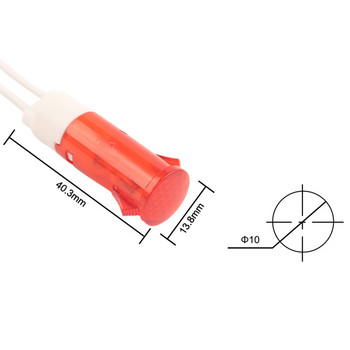 5 τεμ. Πίνακας φωτός σήματος Mount Neon Indicator 12/24/220/380V DC 10mm with Wire Guide Signal Light MDX-14 Red Green Yellow Light