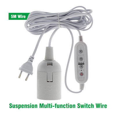 Baza lămpii E27 pentru bec LED de creștere cu 1,8M 4M 5M Buton pentru cablu de alimentare / Comutator de sincronizare Accesorii pentru lumină de creștere AC100-250V 50/60Hz 6A