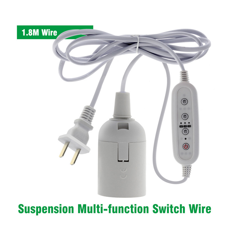 Baza lămpii E27 pentru bec LED de creștere cu 1,8M 4M 5M Buton pentru cablu de alimentare / Comutator de sincronizare Accesorii pentru lumină de creștere AC100-250V 50/60Hz 6A