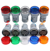 Όργανο μέτρησης τάσης LED 22mm Μίνι μετρητής τάσης Πολύχρωμο AC 20V -500V Ένδειξη Βολτόμετρο Κίτρινο Πράσινο Μπλε Λευκό