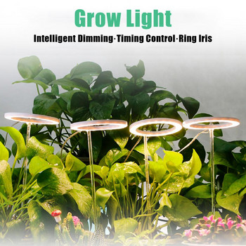 Φωτιστικό LED Grow Angel Ring Τριών Φάσματος Προαιρετικό 1 έως 4 Εσωτερικά φυτικά παχύφυτα Φως καλλιέργειας για το σπίτι