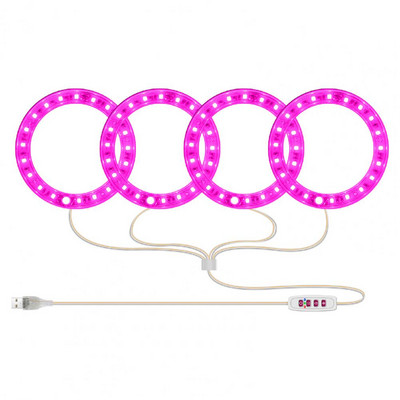 LED-kasvatuslampi inglirõngas, kolme spektriga valikuline, 1 kuni 4 siseruumides kasutatavat köögiviljasukulendid taimekasvatusvalgusti koju