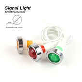 5tk 12V 24V 220V 380V toiteindikaatori paneeli kinnitus LED-indikaator punane/roheline/kollane 10mm juhtsignaaltuli