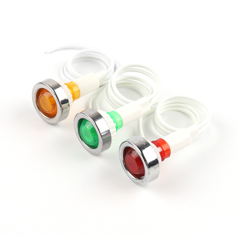 5tk 12V 24V 220V 380V toiteindikaatori paneeli kinnitus LED-indikaator punane/roheline/kollane 10mm juhtsignaaltuli