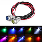 Figyelmeztető műszerfal jelzőfény műszer lámpa 12v 8mm króm vízálló lámpa LED panel műszerfal autó furgon