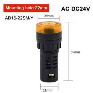 22mm/16mm AD16-22SM AD16-16SM vaku LED riasztás jelző fény jelző lámpa LED aktív hangjelzés jelző AC/DC 12V 24V 220V