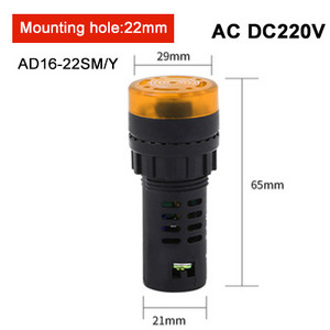 22mm/16mm AD16-22SM AD16-16SM vaku LED riasztás jelző fény jelző lámpa LED aktív hangjelzés jelző AC/DC 12V 24V 220V