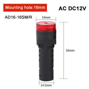 22mm/16mm AD16-22SM AD16-16SM vaku LED riasztás jelző fény jelző lámpa LED aktív hangjelzés jelző AC/DC 12V 24V 220V