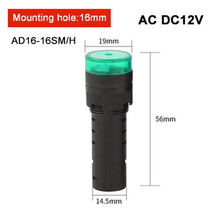 22mm/16mm AD16-22SM AD16-16SM vaku LED riasztás jelző fény jelző lámpa LED aktív hangjelzés jelző AC/DC 12V 24V 220V