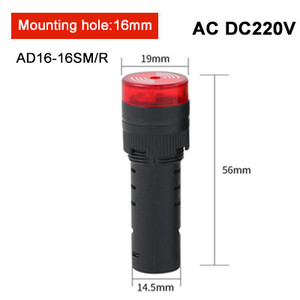 22mm/16mm AD16-22SM AD16-16SM vaku LED riasztás jelző fény jelző lámpa LED aktív hangjelzés jelző AC/DC 12V 24V 220V