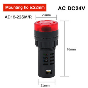 22mm/16mm AD16-22SM AD16-16SM vaku LED riasztás jelző fény jelző lámpa LED aktív hangjelzés jelző AC/DC 12V 24V 220V