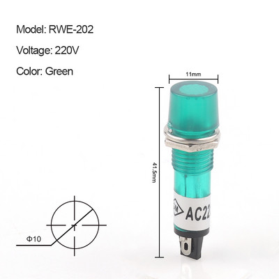 5 buc/lot XD10-3 Indicator de lucru Diametru deschidere 10mm Indicator luminos de putere mică 12V 24V 220V 380V