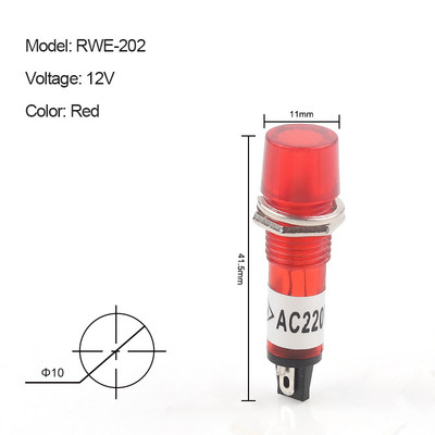 5 buc/lot XD10-3 Indicator de lucru Diametru deschidere 10mm Indicator luminos de putere mică 12V 24V 220V 380V