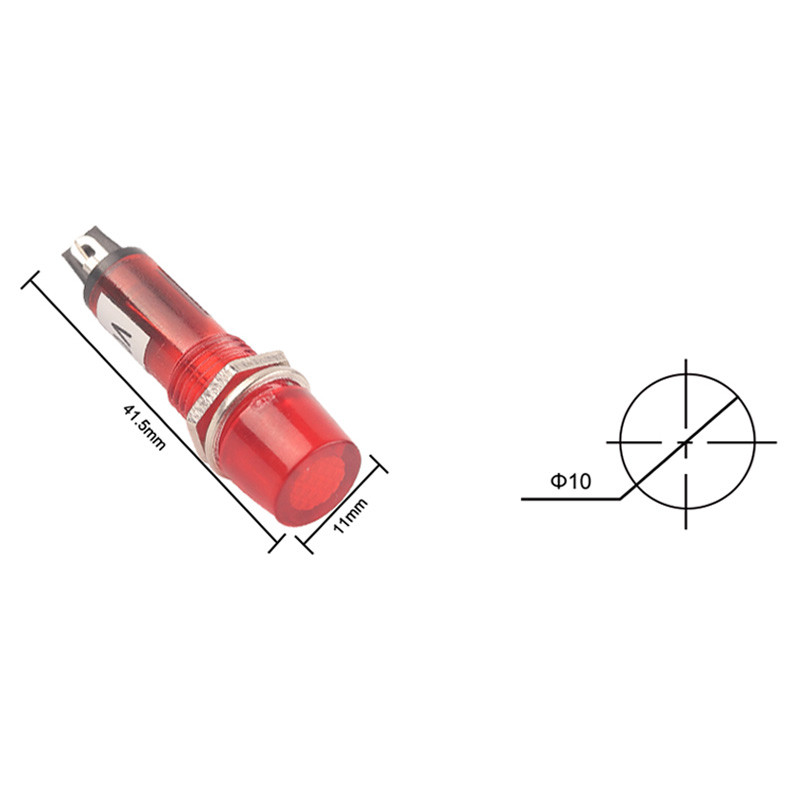 5 buc/lot XD10-3 Indicator de lucru Diametru deschidere 10mm Indicator luminos de putere mică 12V 24V 220V 380V