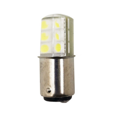 B15 LED алармена лампа за машина 24V 3W Сигнал Указва Малка крушка Двуточков текстилен индикатор Светва Бял Червен Жълт Зелен